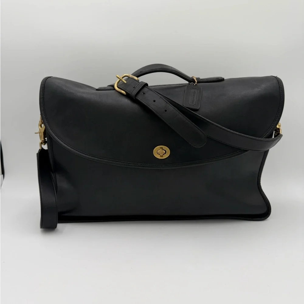 Coach Lexington Briefcase 5265 Black Glove-Tanned Leather USA 1992 Vintage